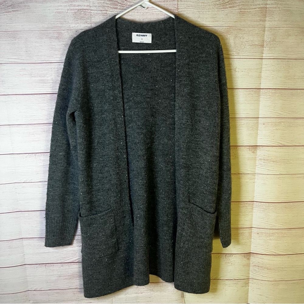 Old Navy Gray Open Front Patch Pockets Cardigan Sweater Size XS